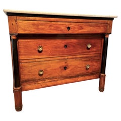 Italian Empire Style Chest of Cherrywood or Fruitwood with Ebonized Columns