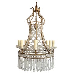 Italian Empire-Style Crystal Beaded Chandelier