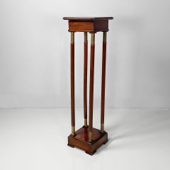 Italian Empire style pedestal in wood and brass, mid 1800s