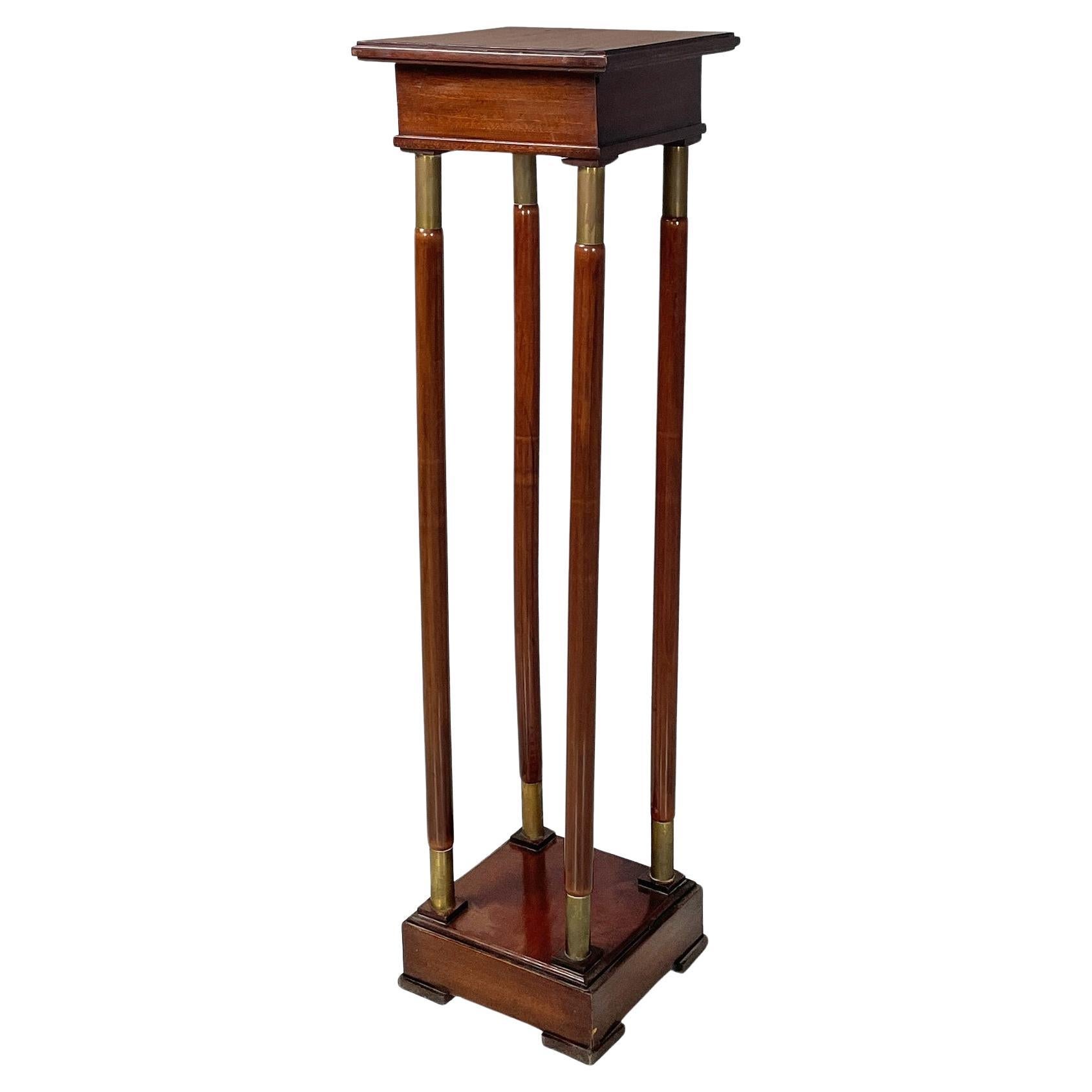 Italian Empire style pedestal in wood and brass, mid 1800s in vendita