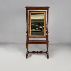 Italian Empire style self-supporting floor mirror in wood, 1850s