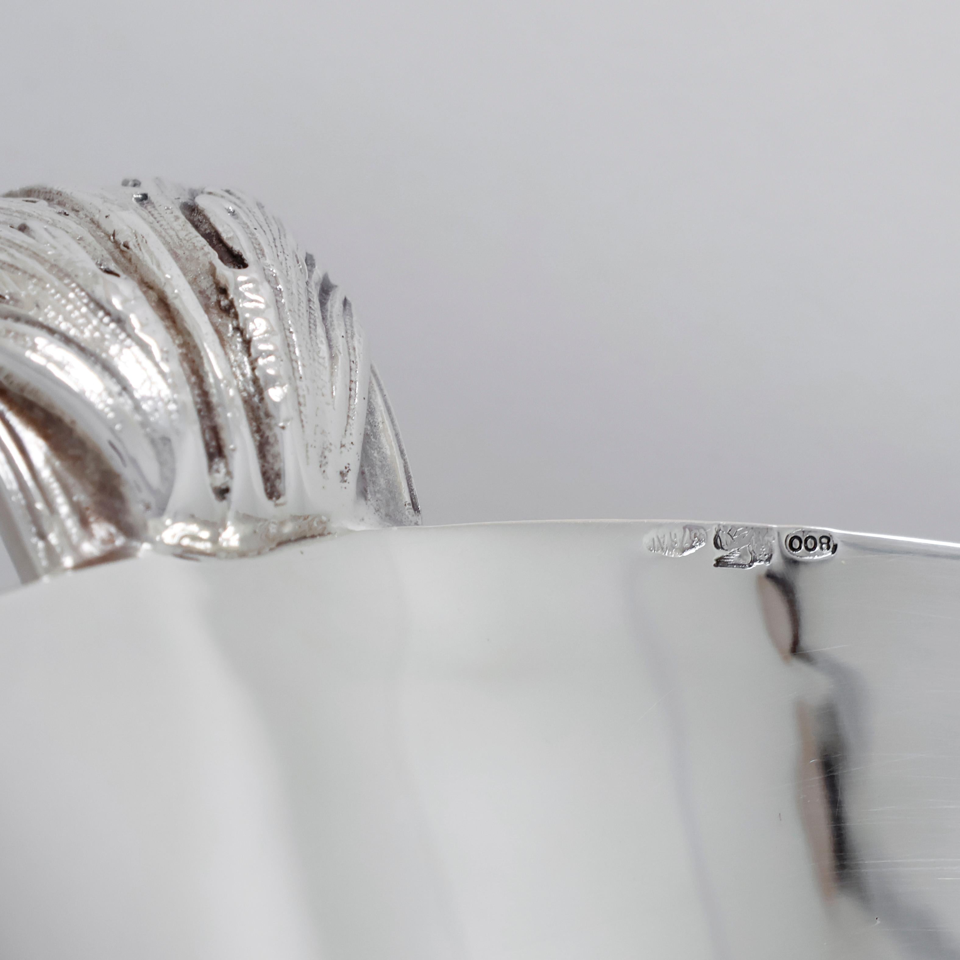 Women's or Men's Italian Empire-Style Silver Centerpiece Bowl with Handles (1950) For Sale