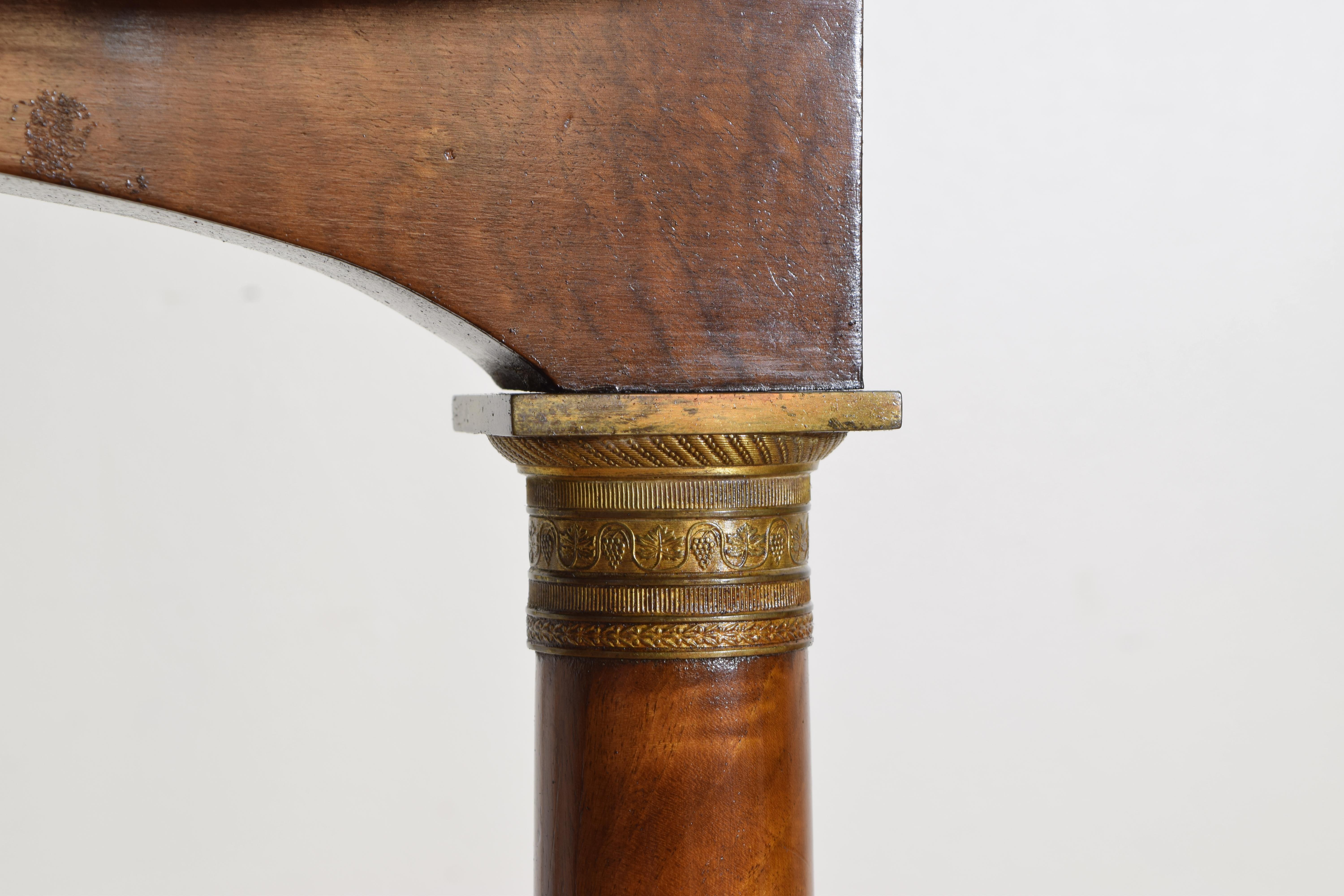 Italian Empire Style Walnut & Brass Mounted Flip-Top Occasional Table, ca. 1860 5