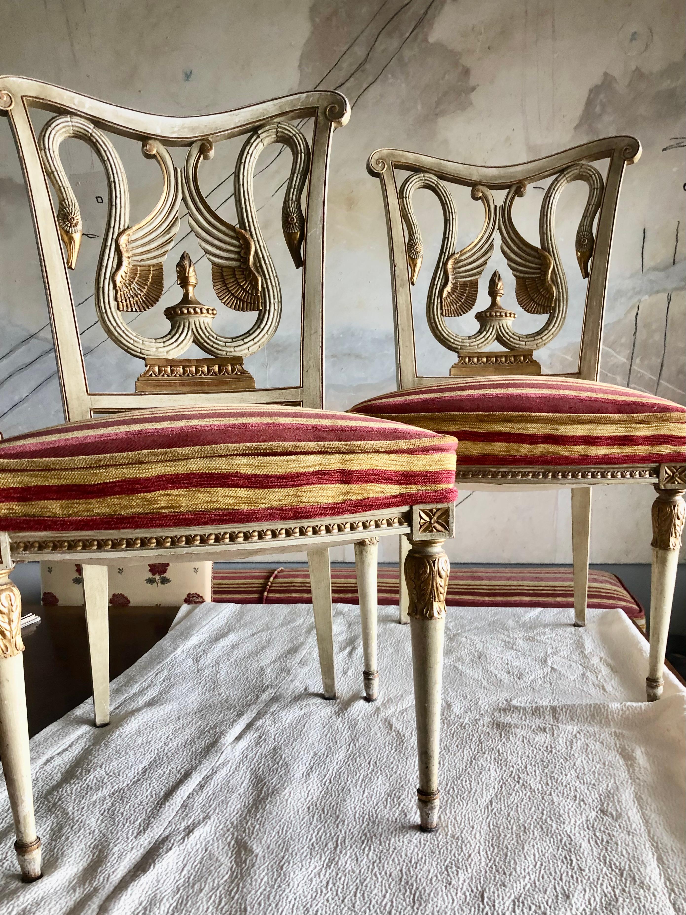 cream and gold chairs