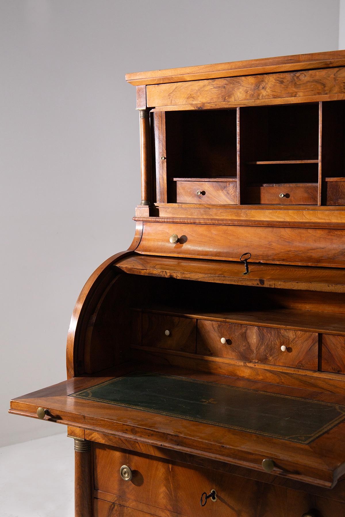 Trumeau Imperio Italiano en madera de brezo y latón con secretos Latón en venta