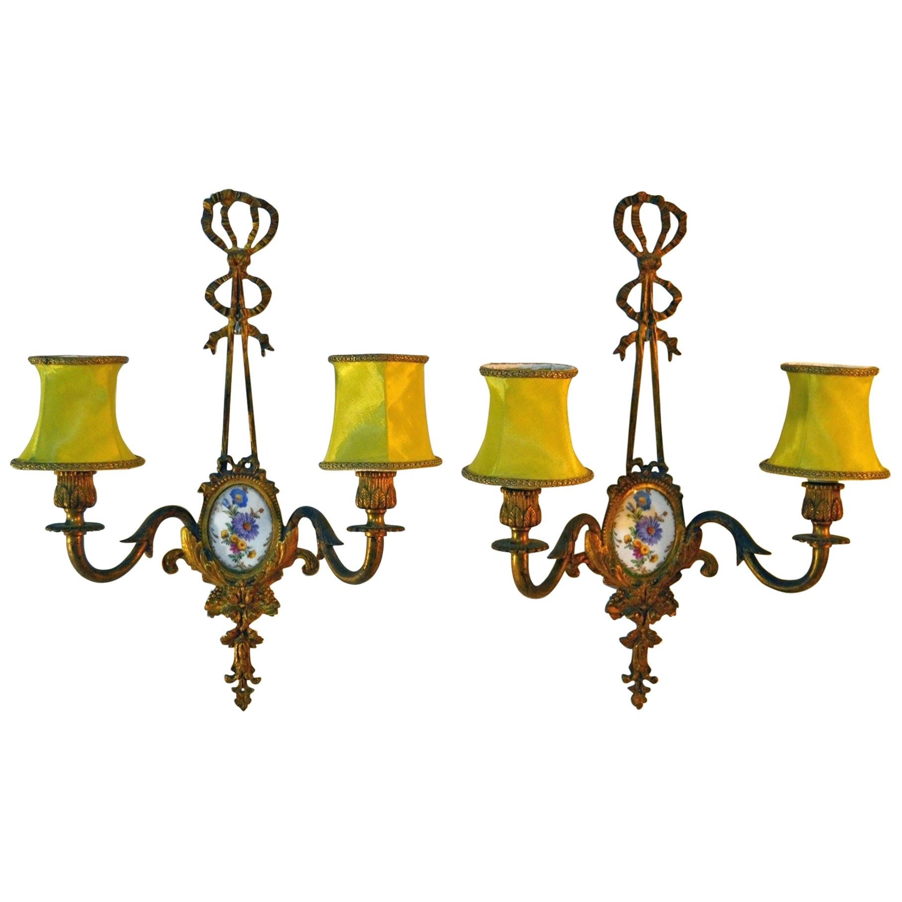 Italian Empire Wall Sconces, circa 1950 For Sale