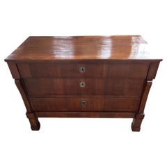Italian Empire Walnut Commode / Chest of Drawers, 19th Century