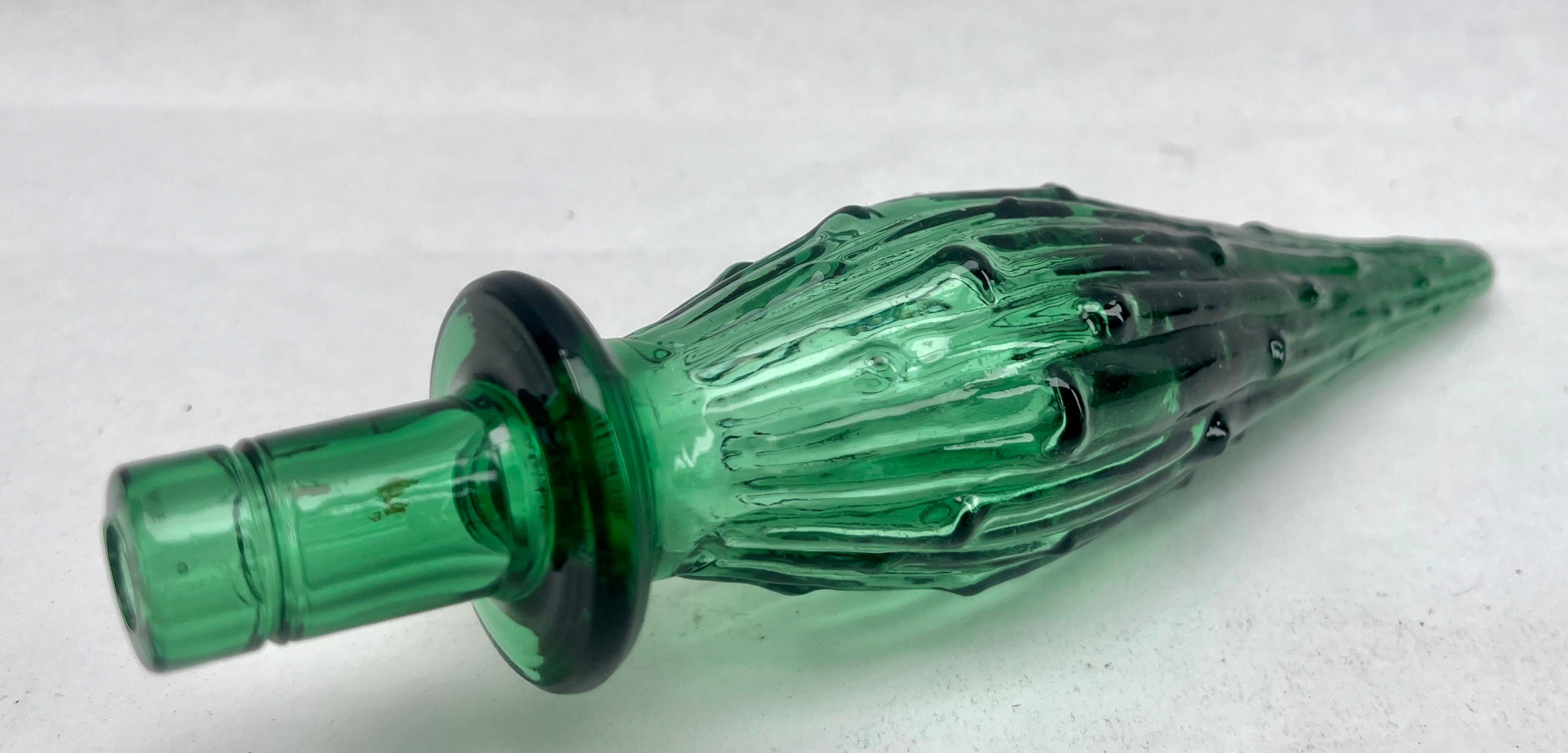 Murano Glass Italian Empoli Geniebottle Green Art Glass from the Mid-20th Century For Sale