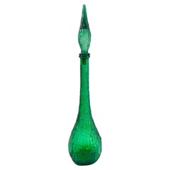 Italian Empoli Geniebottle Green Art Glass from the Mid-20th Century