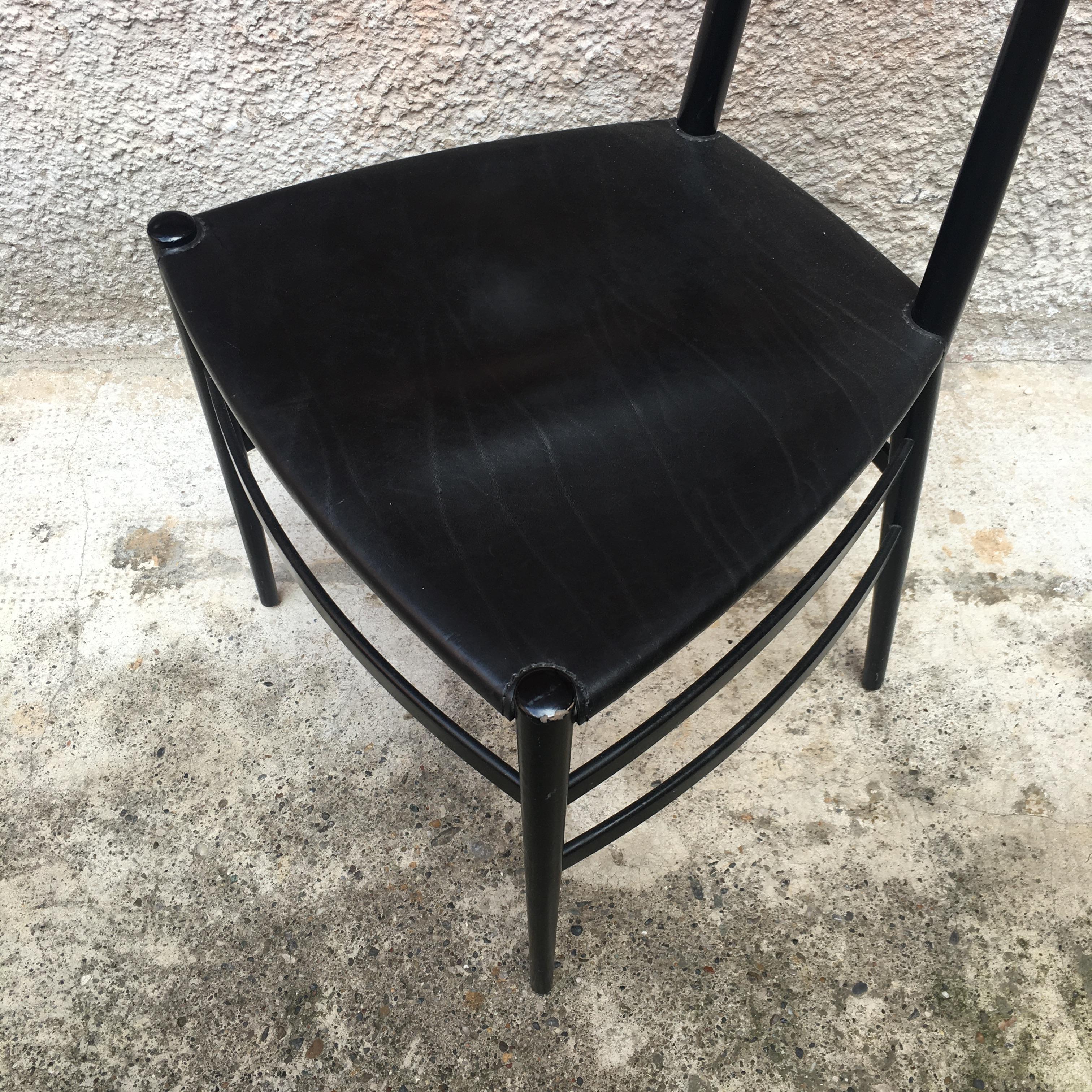 Italian Enameled Black Chair by Cappellini, 1980s In Good Condition In MIlano, IT