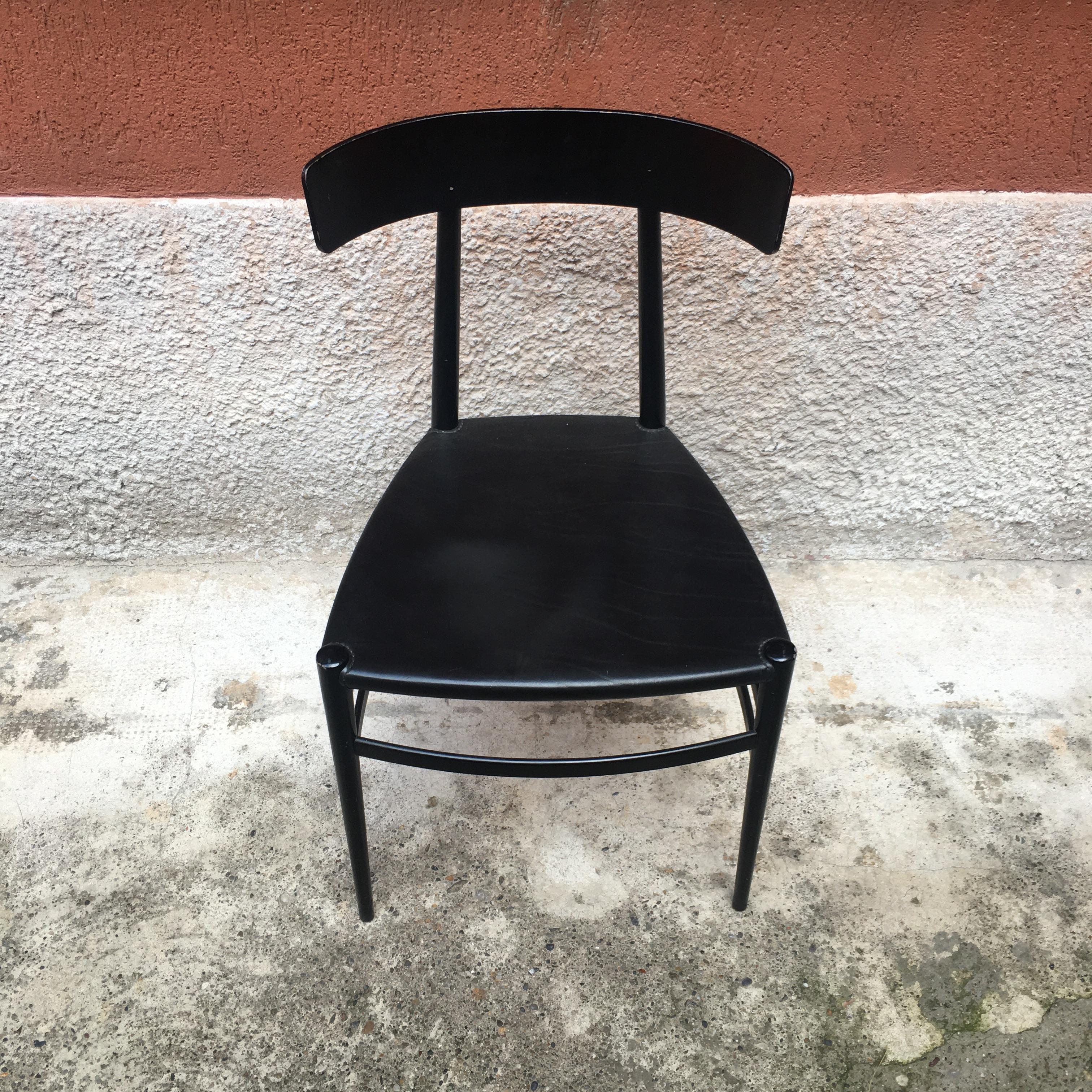 Late 20th Century Italian Enameled Black Chair by Cappellini, 1980s