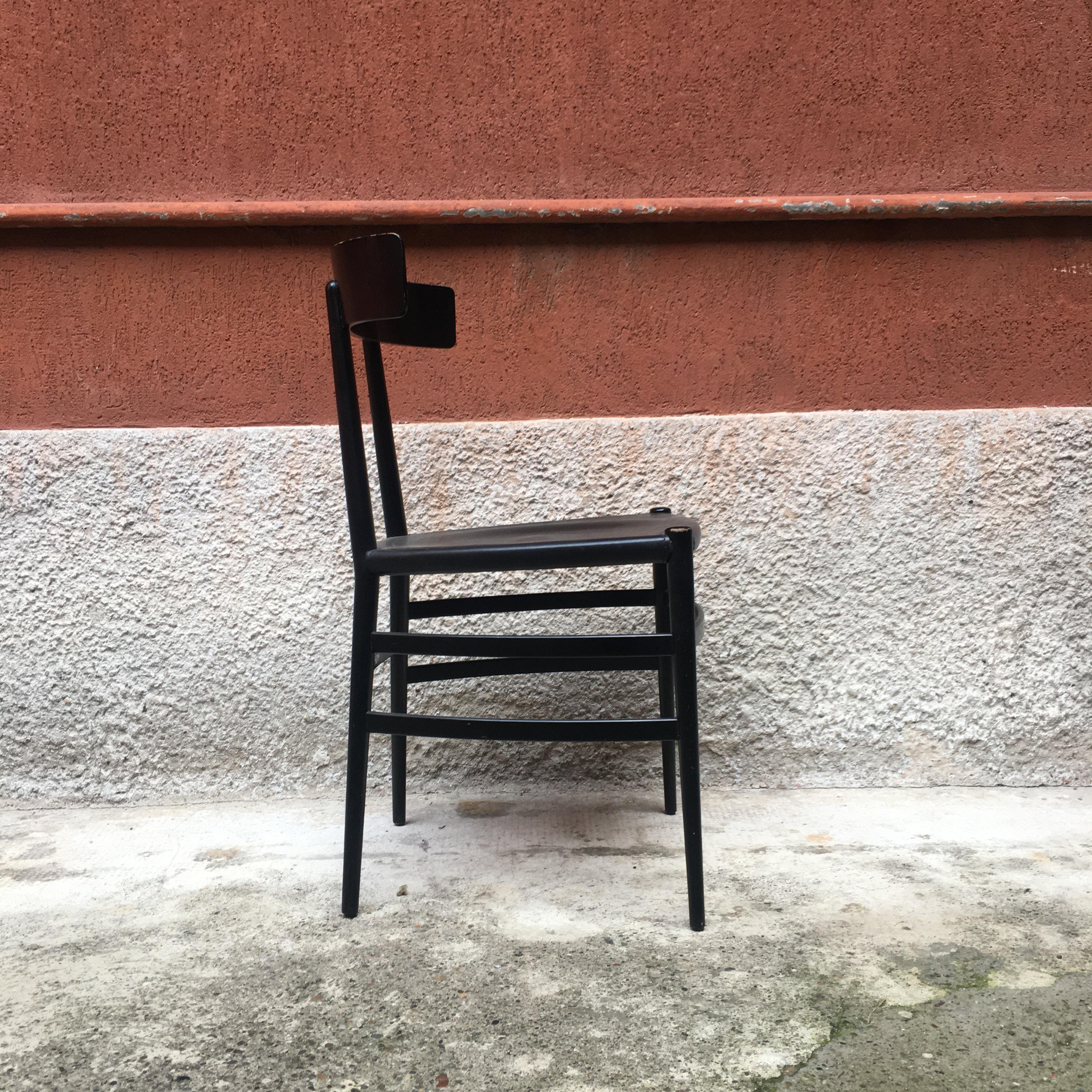 Italian Enameled Black Chair by Cappellini, 1980s 1