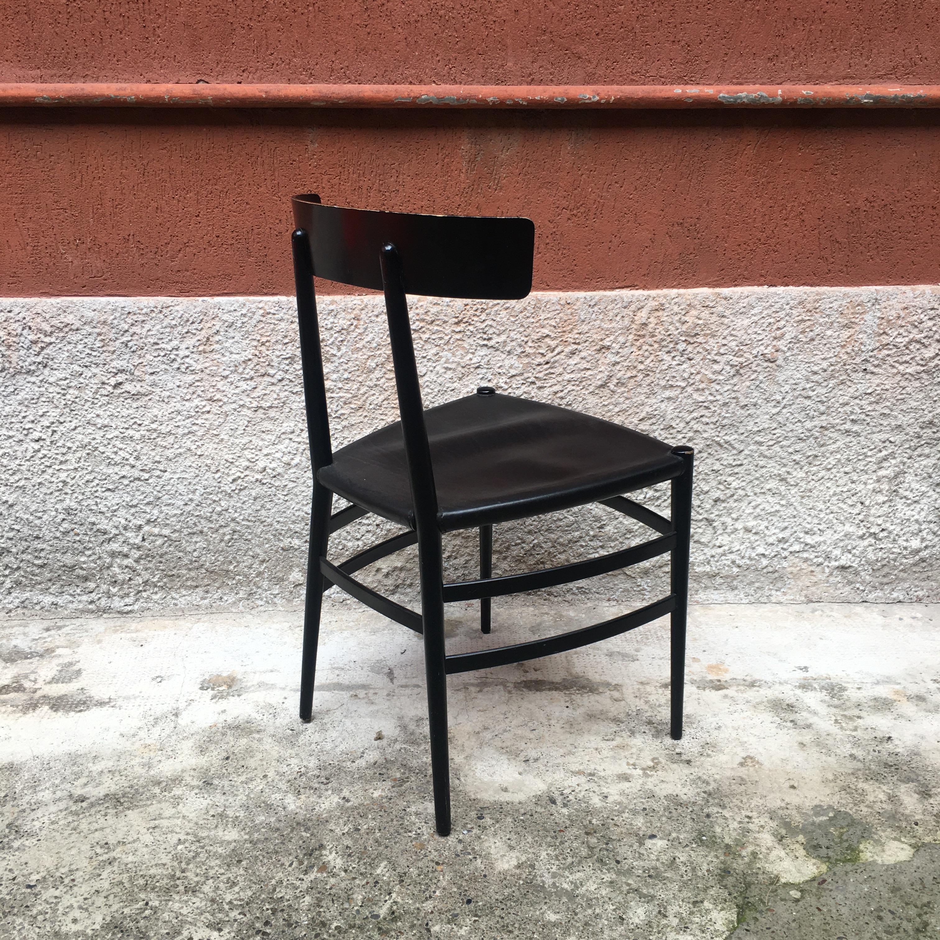 Italian Enameled Black Chair by Cappellini, 1980s 2