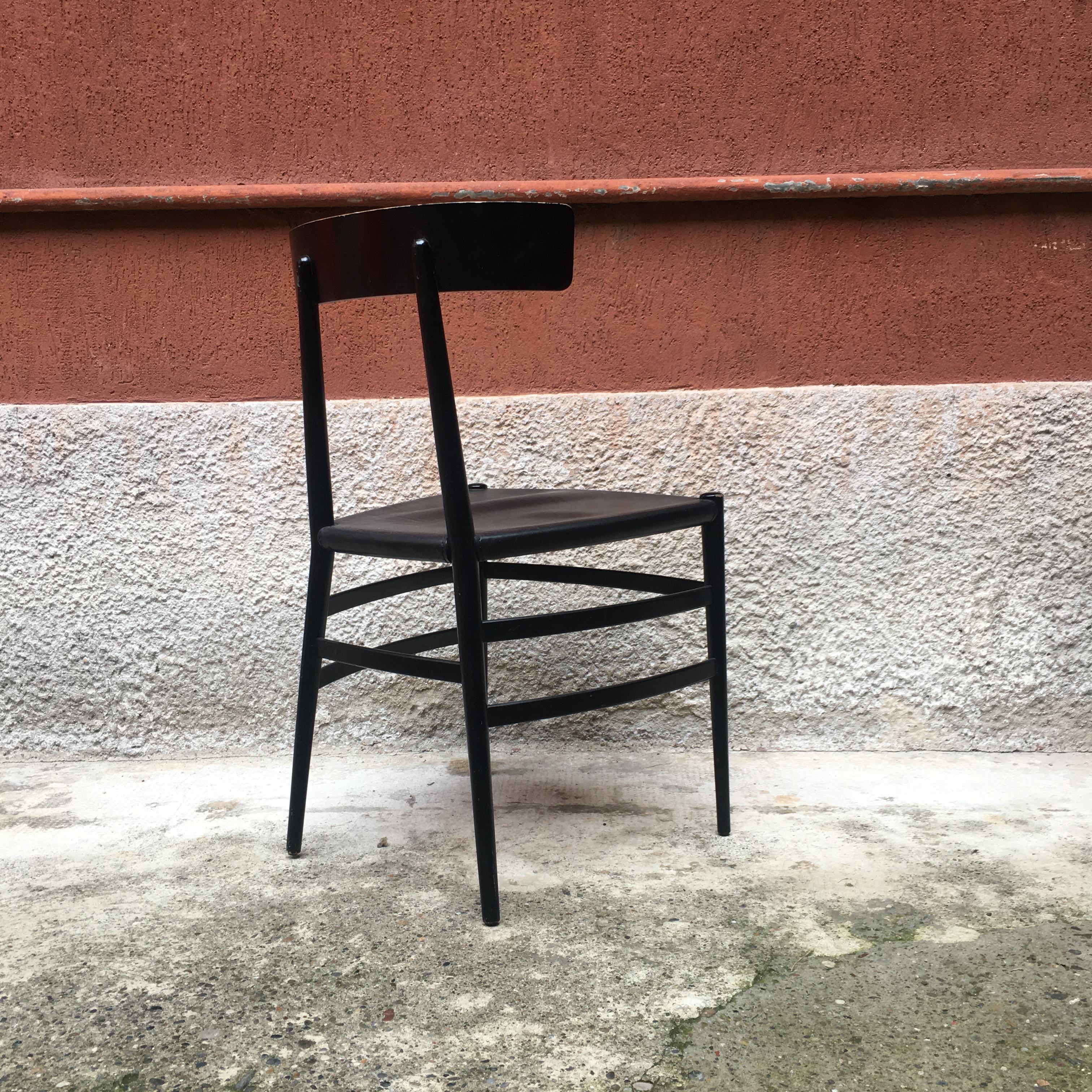 Italian Enameled Black Chair by Cappellini, 1980s 3