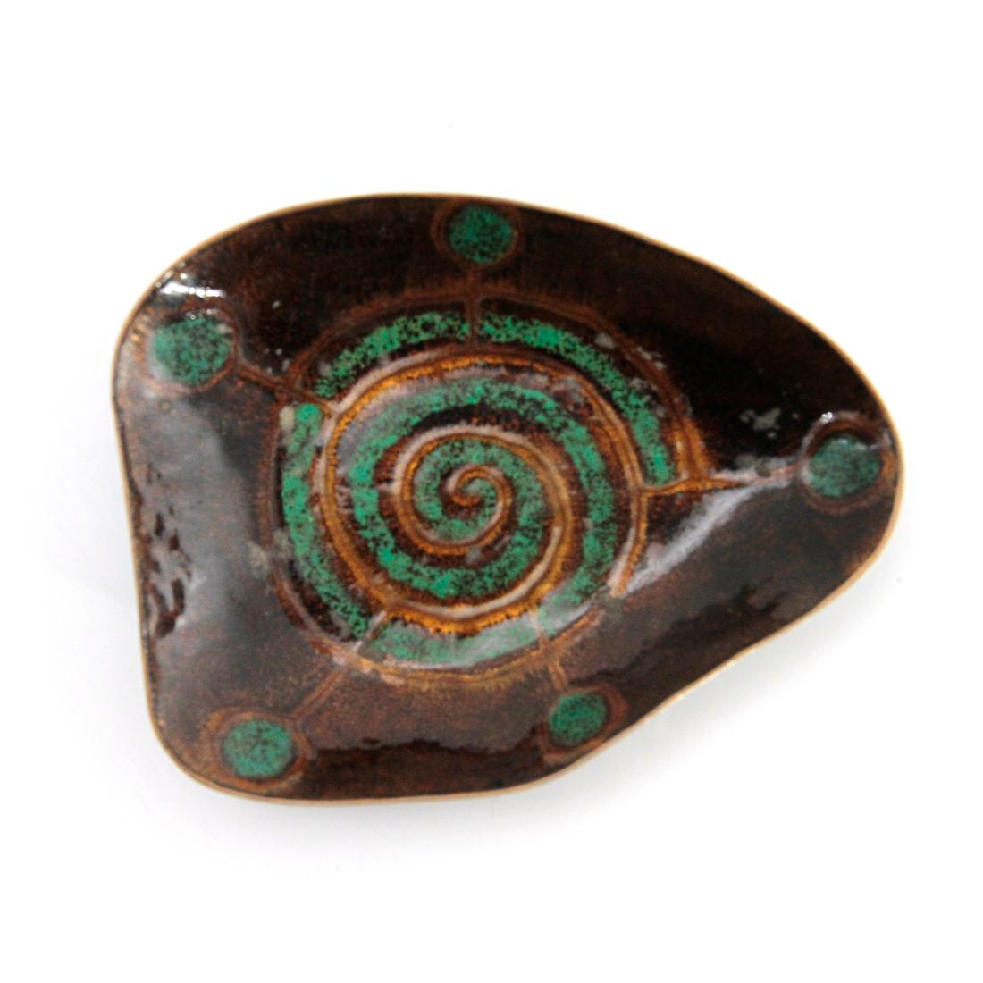 Mid-20th Century Italian Enameled Copper Bowl, 1960s For Sale