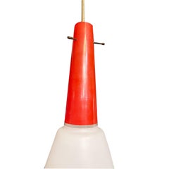 Italian Enameled Solid Glass Pendant, circa 1960's