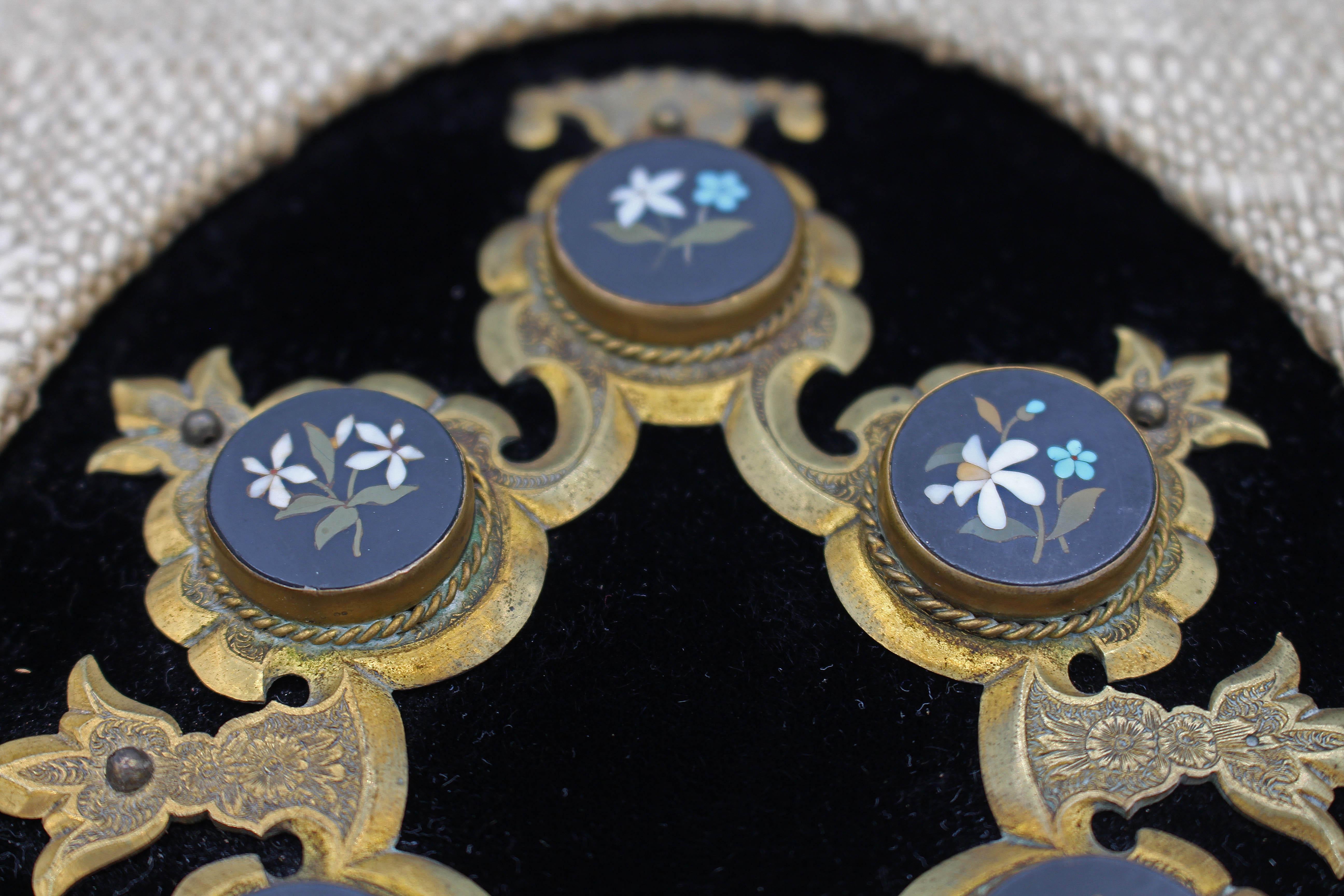 Italian Engraved Brass Cartouche Set For Sale 5