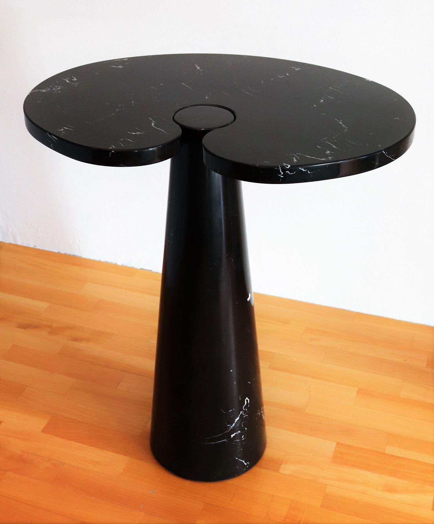 Mid-Century Modern Italian Eros Marquina Marble Side Table by Angelo Mangiarotti for Skipper, 1970s