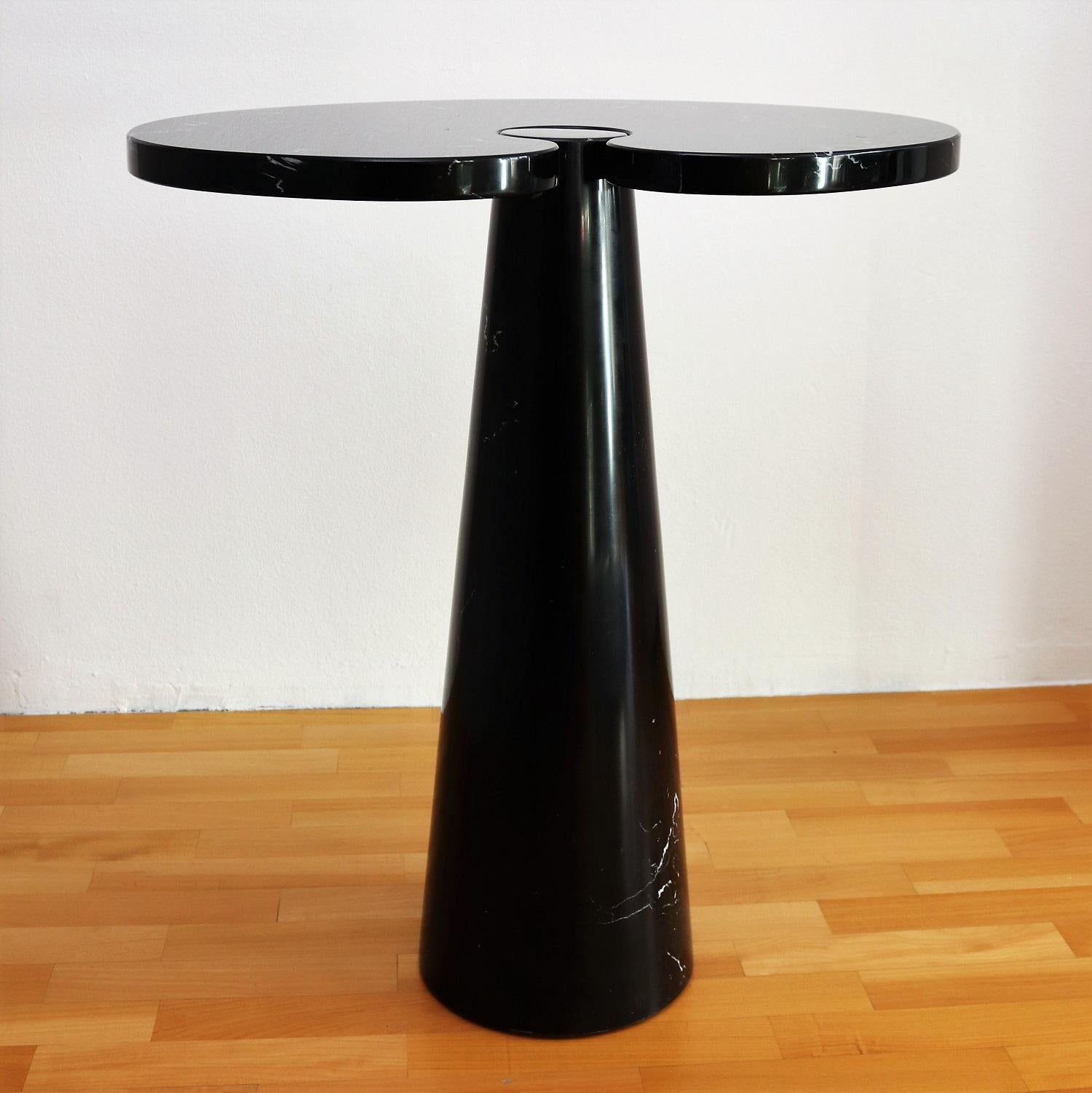 Polished Italian Eros Marquina Marble Side Table by Angelo Mangiarotti for Skipper, 1970s