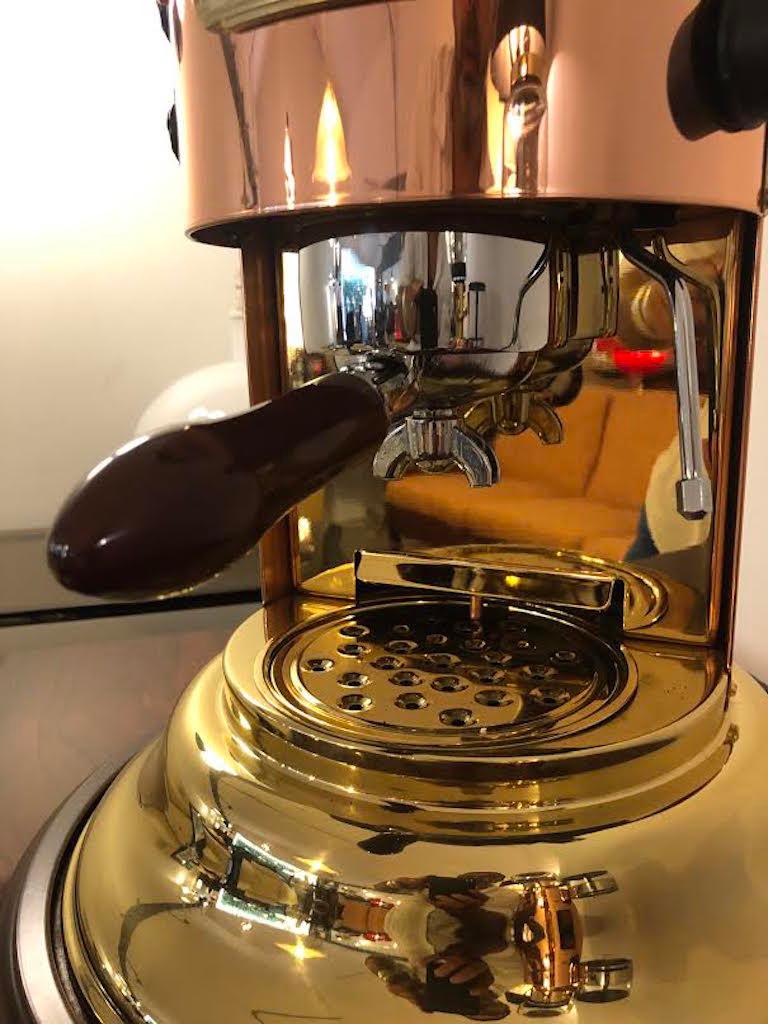 Italian Espresso Coffee Machine and Grinder, from Elektra Model “Belle