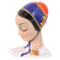Italian "Essevi" Hand Painted Ceramic Sculpture 1940s by Alessandro Mola