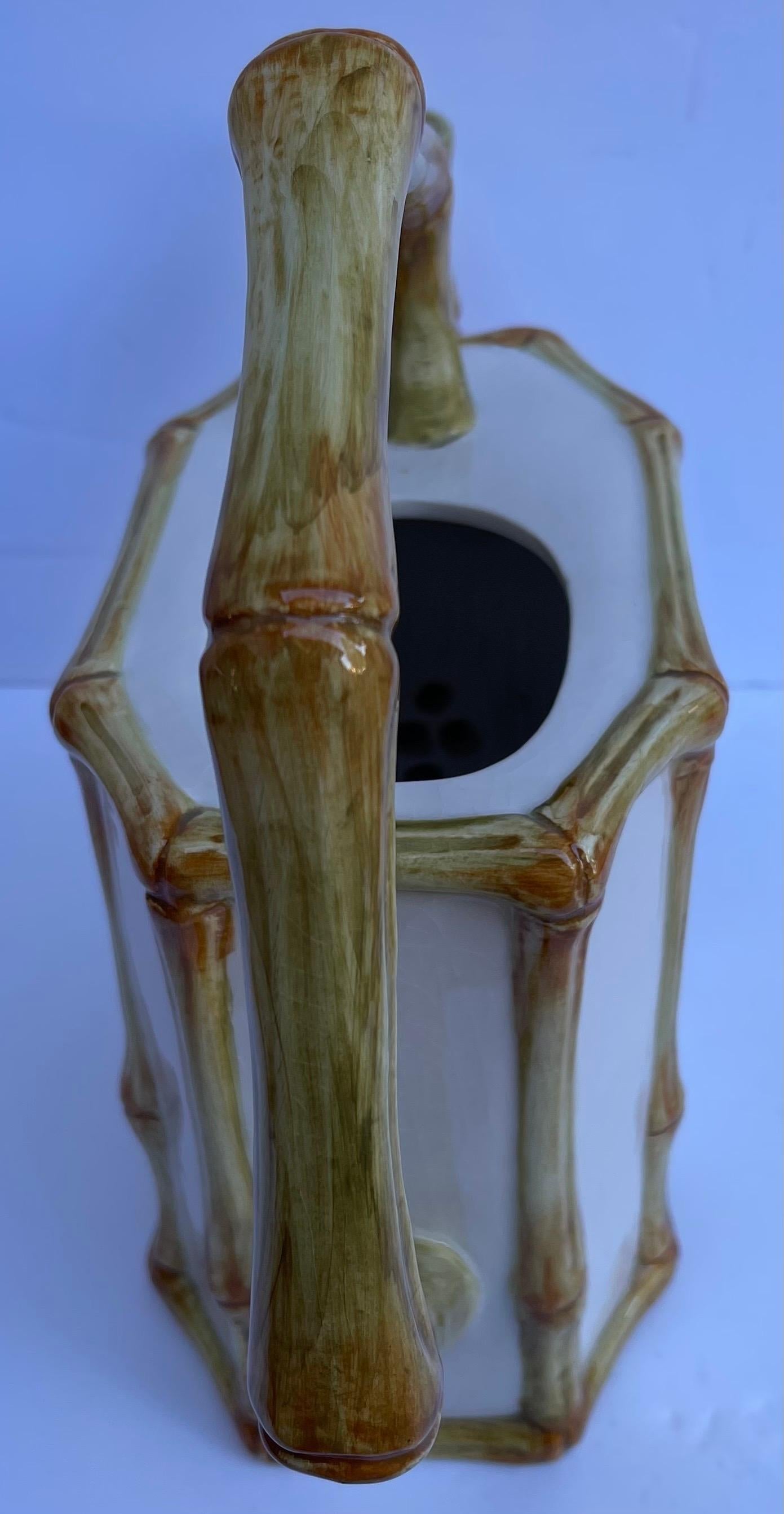 Italiano Can italiano in ceramica Este Ceramiche Faux Bamboo in vendita