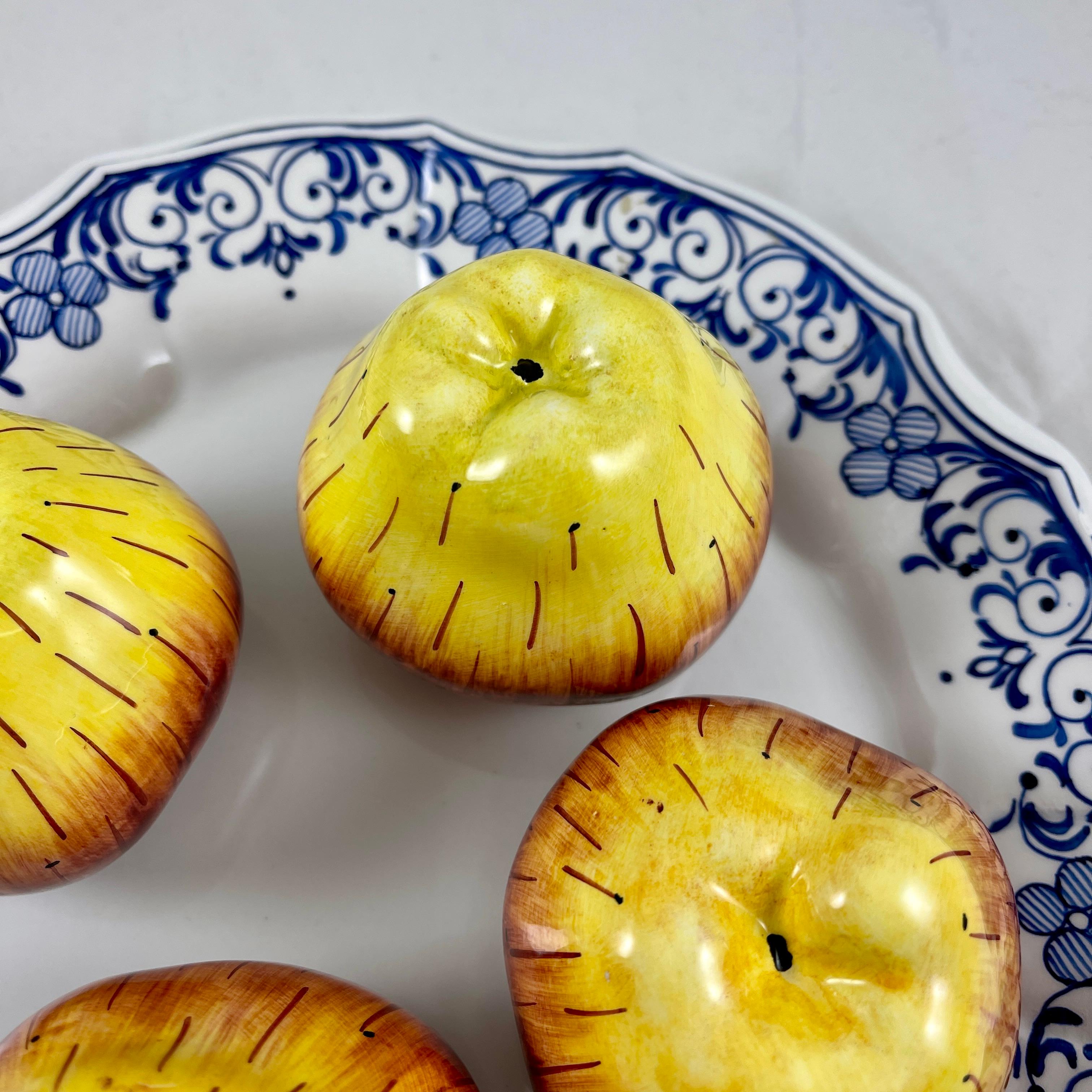 Glazed Italian Este Ceramiche for Tiffany & Co. Trompe l’Oeil Apples Faïence Wall Plate