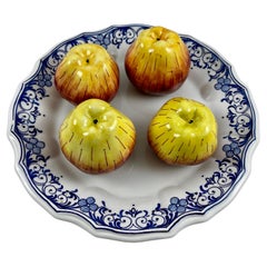 Vintage Italian Este Ceramiche for Tiffany & Co. Trompe l’Oeil Apples Faïence Wall Plate