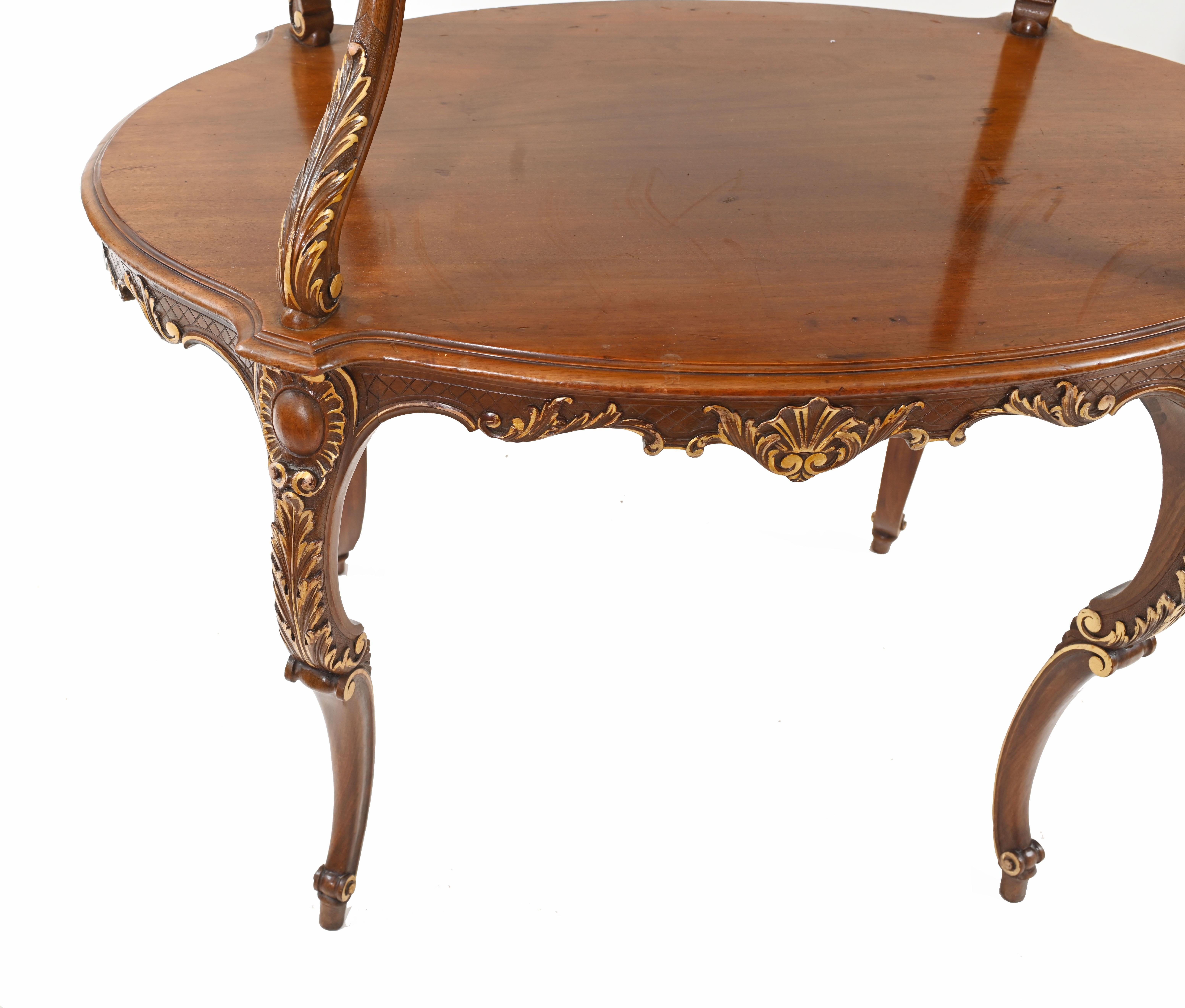 Table d'étagère italienne des tables à étages Antique Server 1930 en vente 2