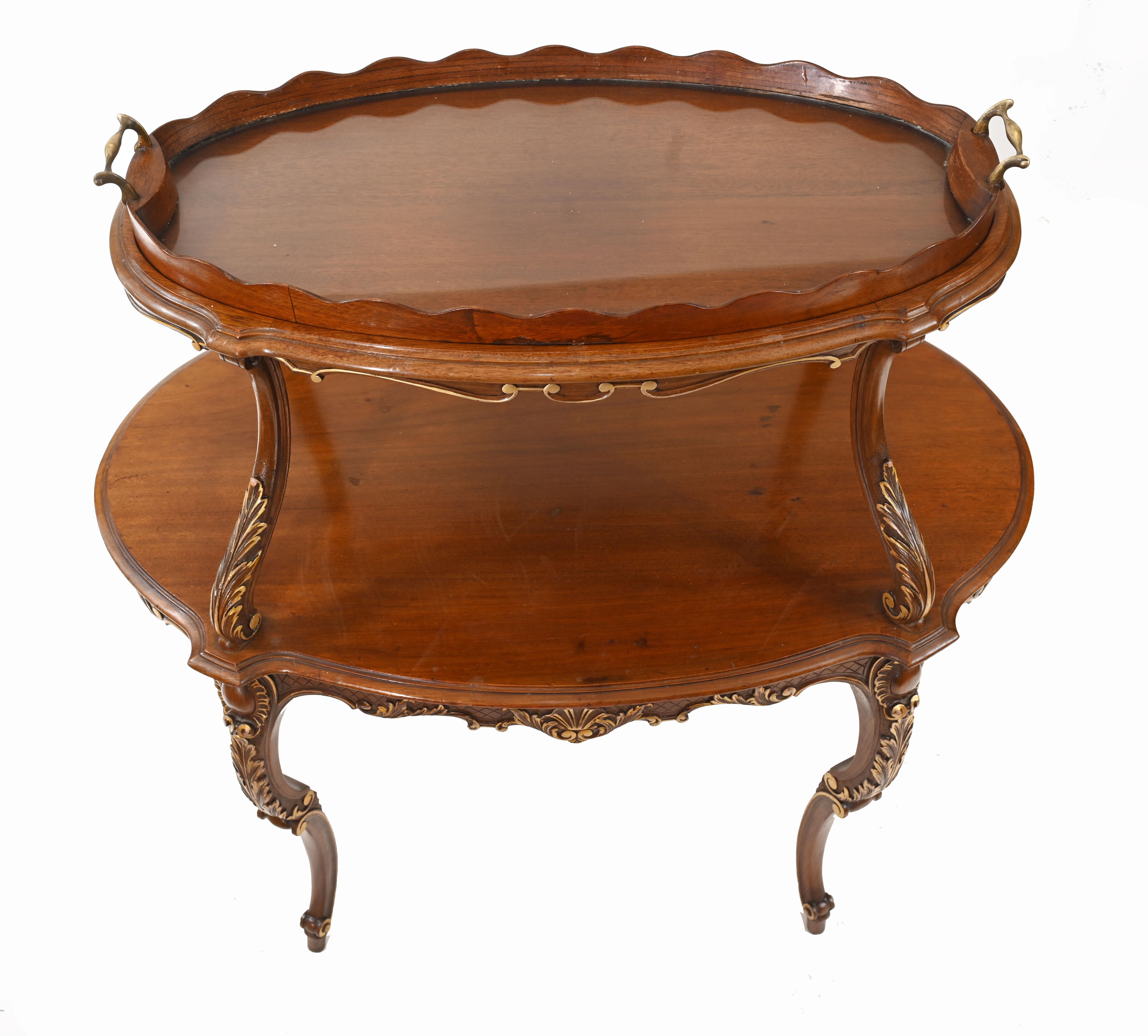 Table d'étagère italienne des tables à étages Antique Server 1930 en vente 3