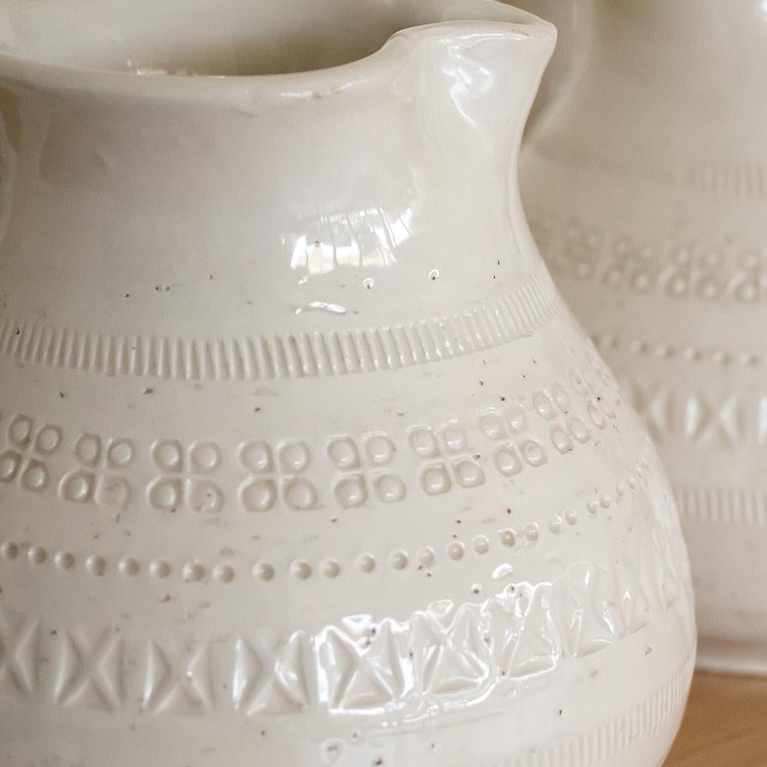 Italian Etched Ceramic Pitcher by Bitossi 1