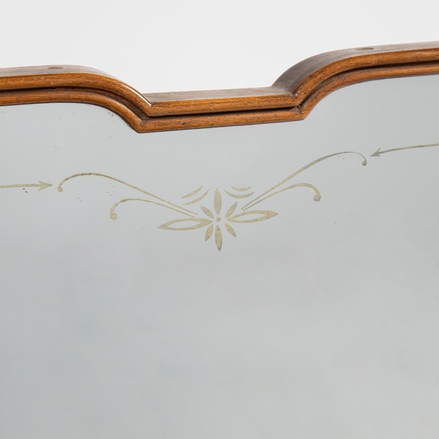 Italian Etched Design Mirror In Good Condition For Sale In London, GB