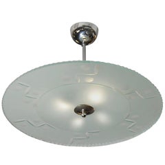 Italian Etched Glass Fixture