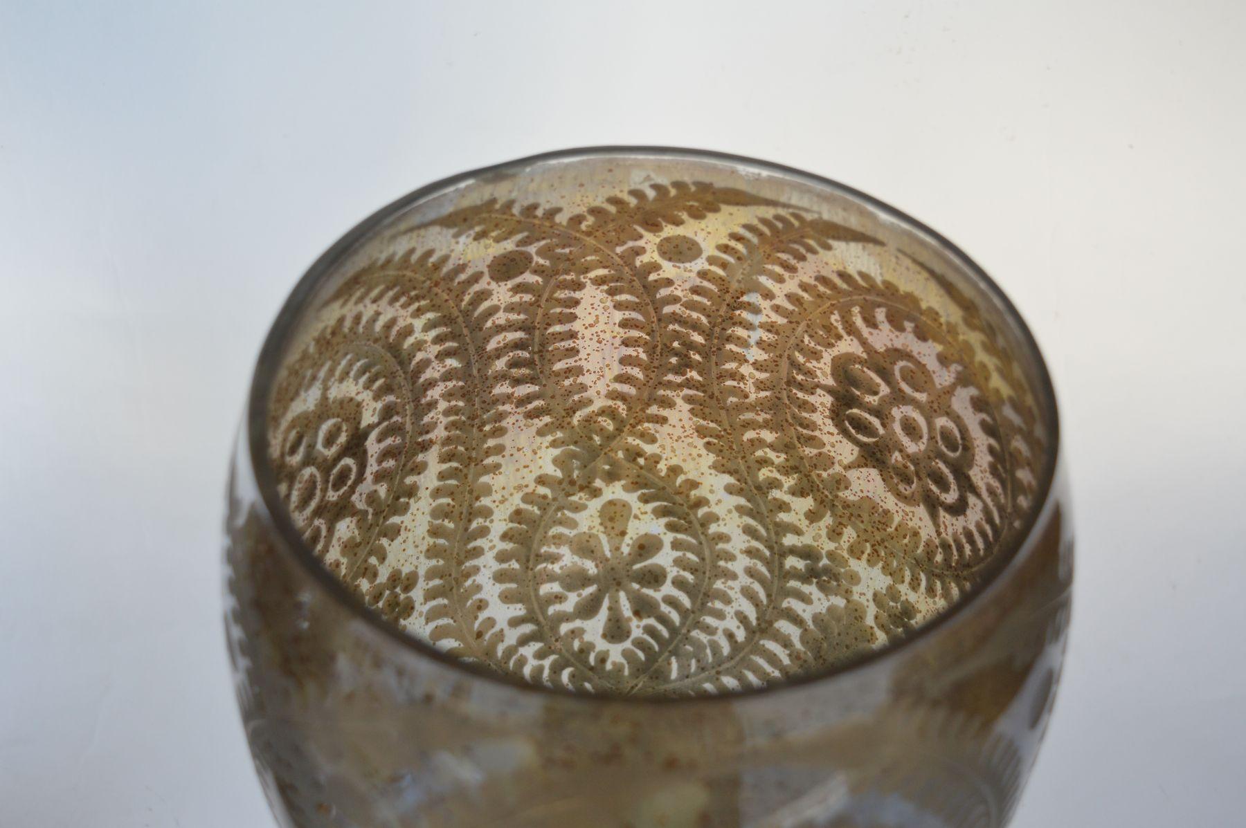 20th Century Italian Etching Mercury Glass Vase Set For Sale