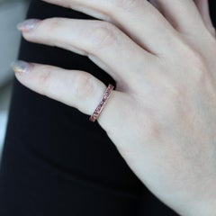 Italian Eternity Ring Band In 18 Kt White Gold With 1.68 Ctw In Reddish Sapphire