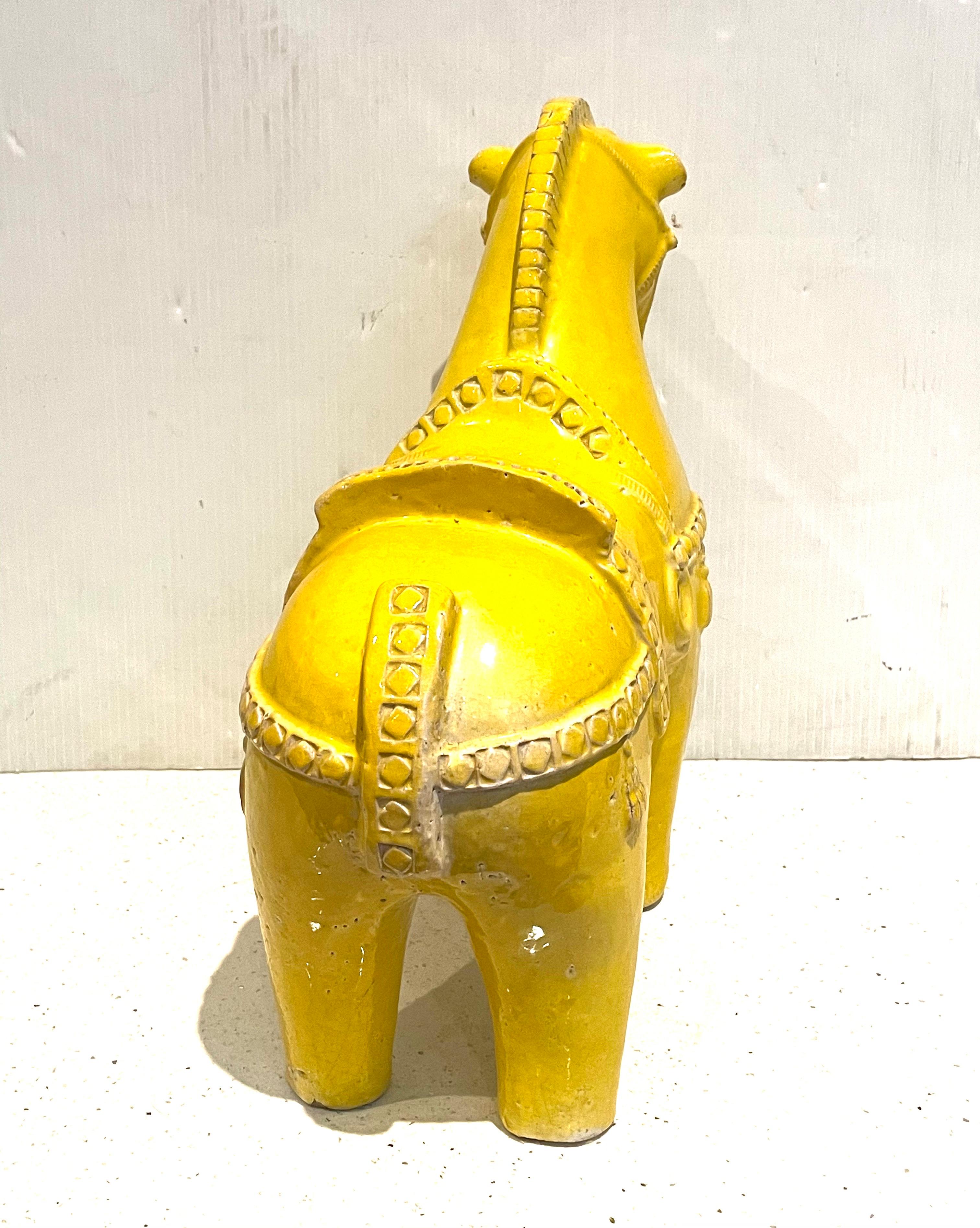 Mid-Century Modern Italian Extra Large Bitossi Horse Ceramic Aldo Londi