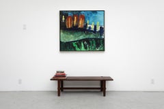 Mid-Century Italian Teak Slat Bench Designed by  Ezio Longhi