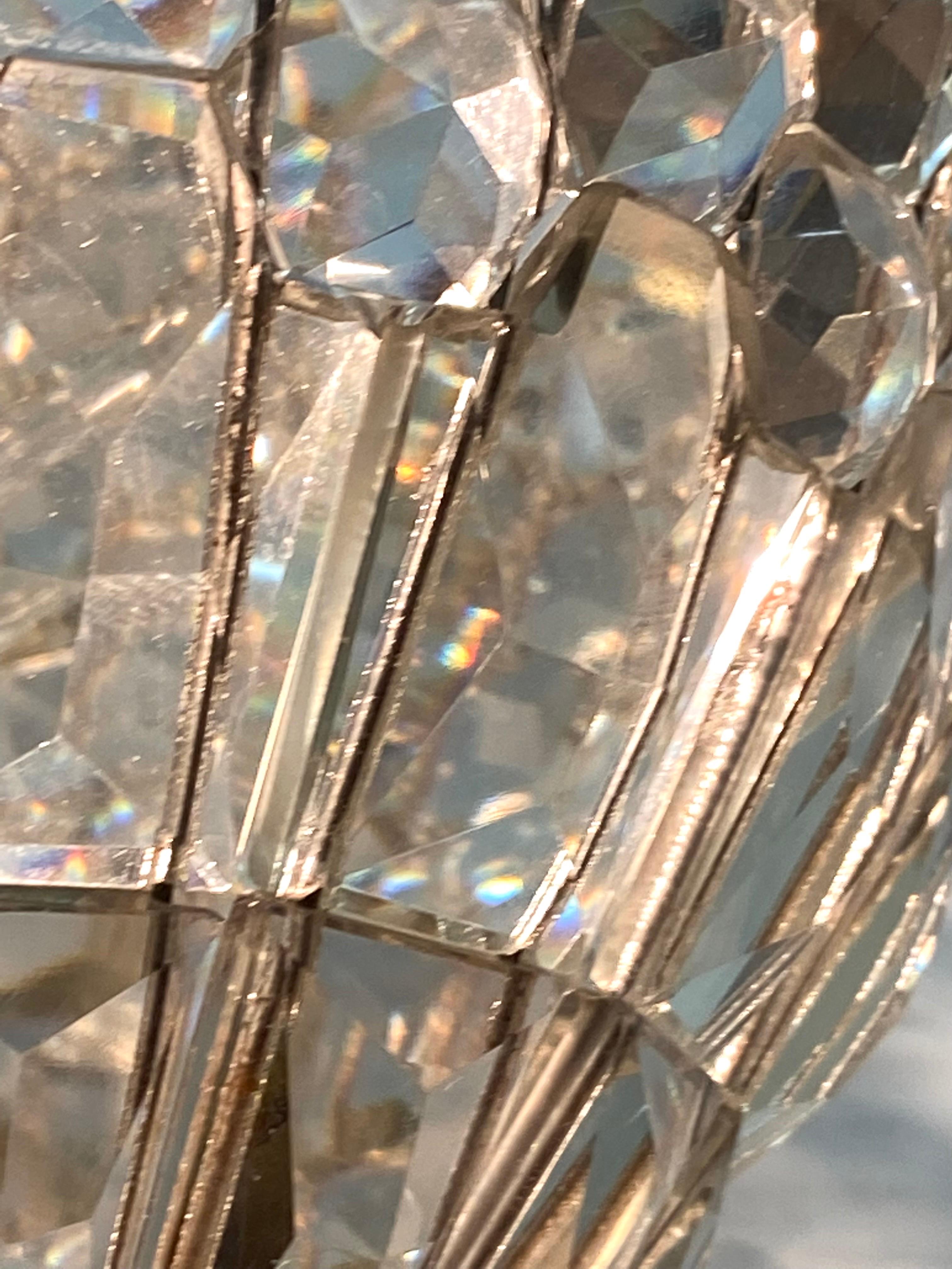 Italian Faceted Crystal Lantern Style Pendant Light 1