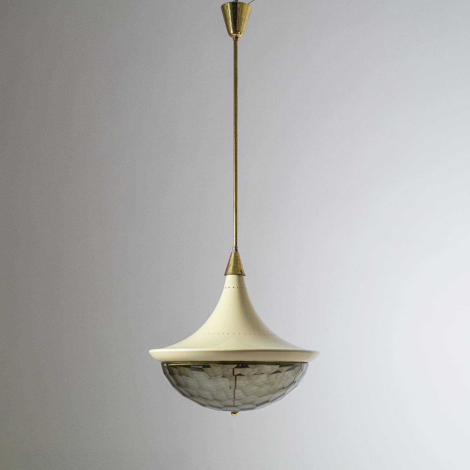 Italian Faceted Glass Chandelier, circa 1960 5