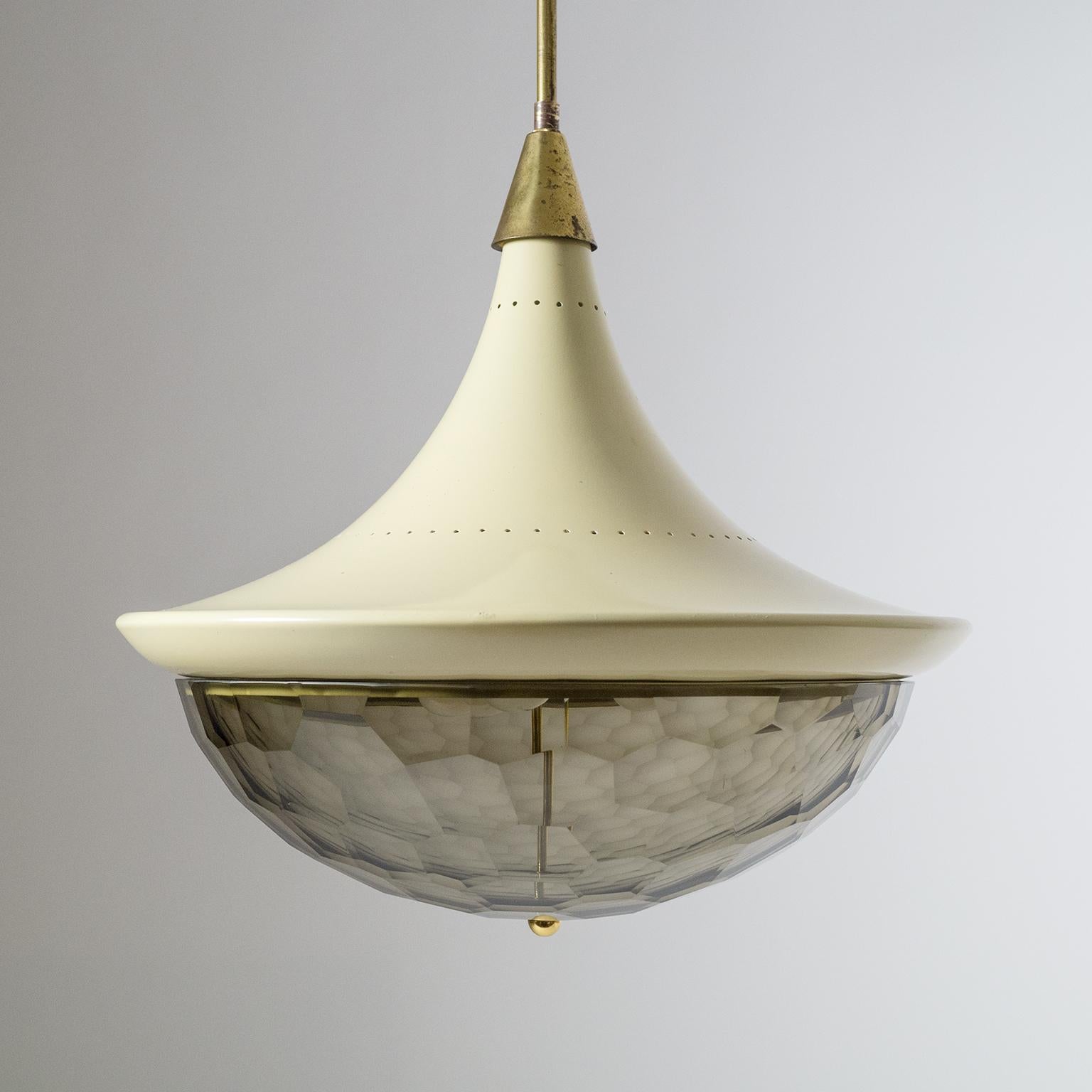 Italian Faceted Glass Chandelier, circa 1960 9
