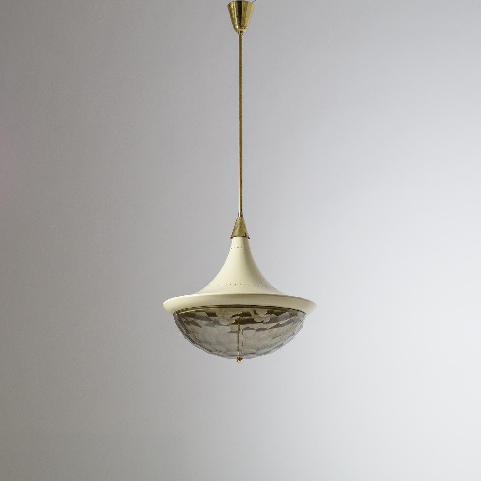 Italian Faceted Glass Chandelier, circa 1960 10