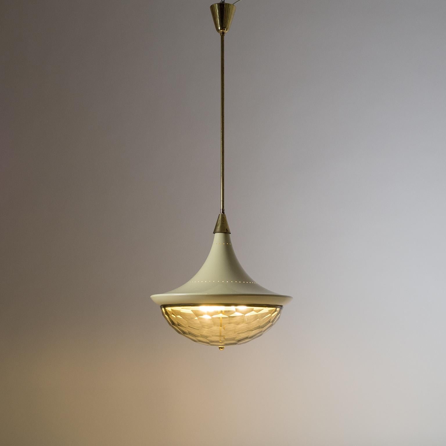 Italian Faceted Glass Chandelier, circa 1960 11
