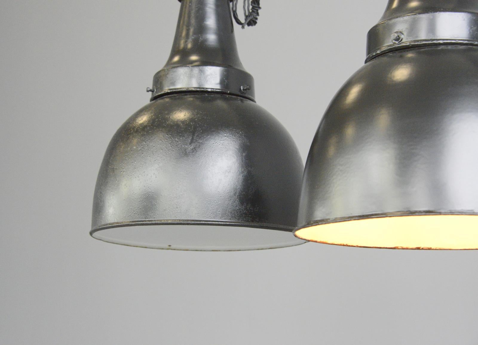 Early 20th Century Italian Factory Lights, circa 1920s