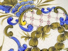 Italian Faience 19th Century, Hand Painted, Flowers Decor Pattern
