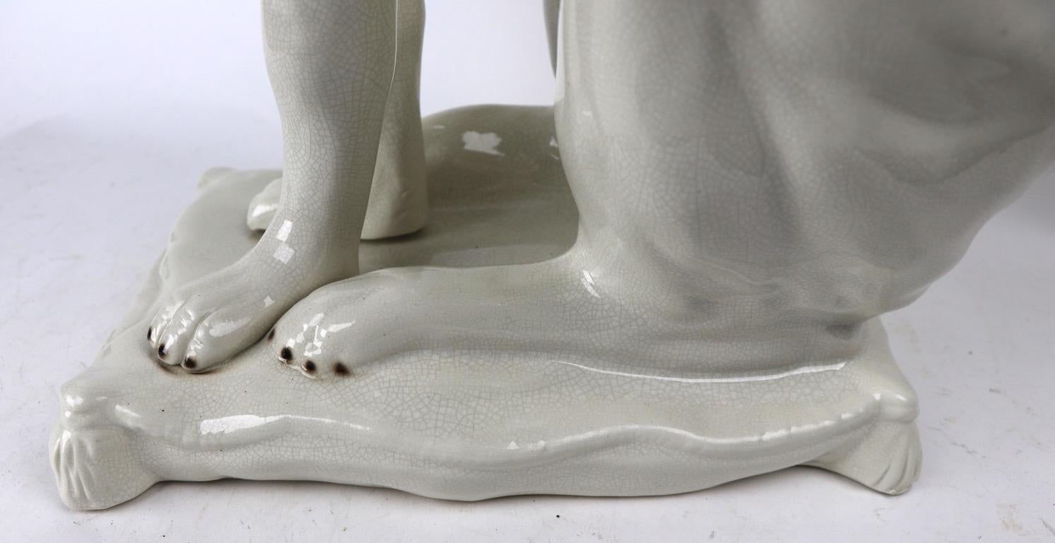Italian Faience Ceramic Whippet Greyhound Statue 7