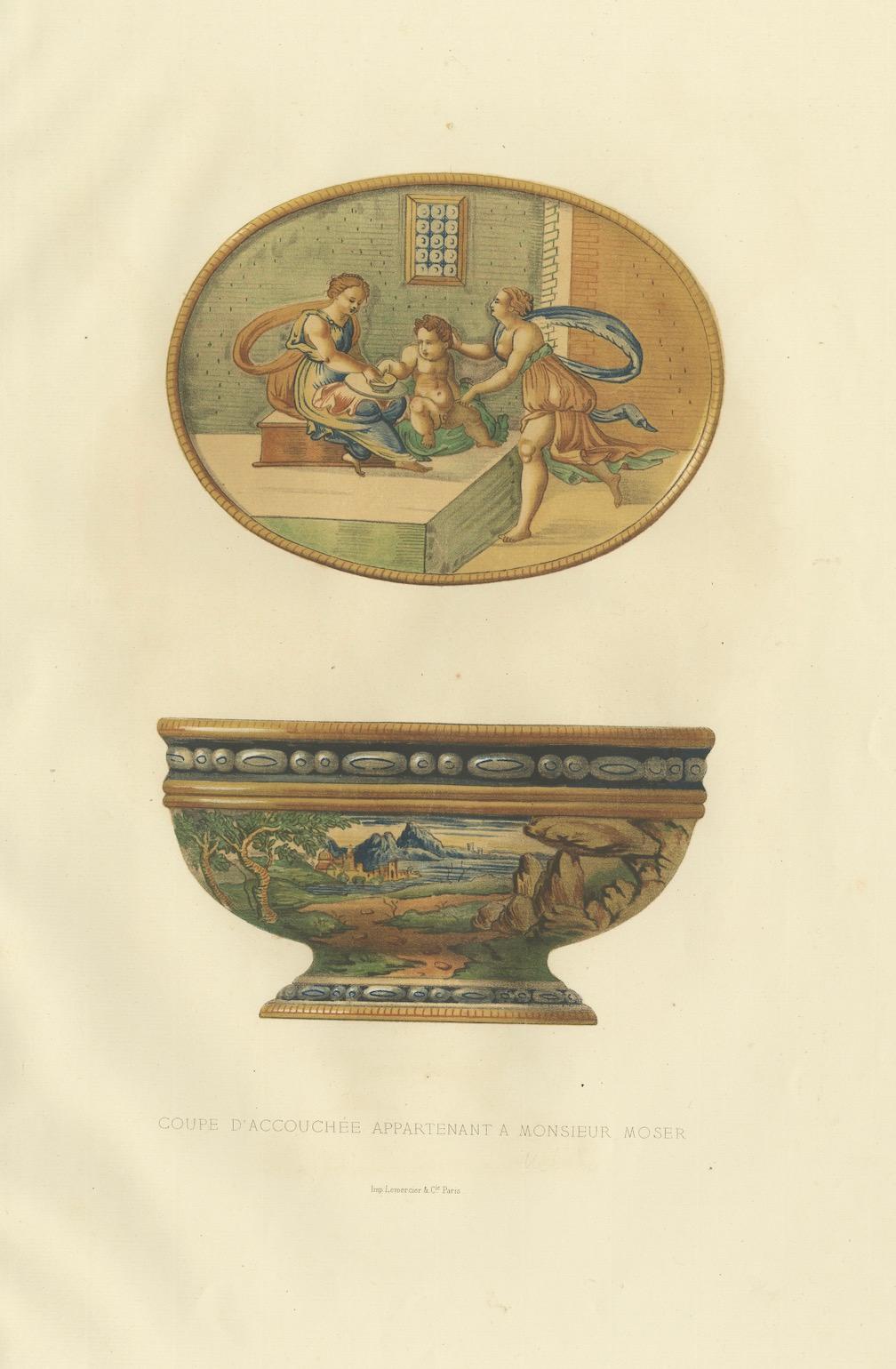 Français Impression ancienne d'un coupe de Monsieur Moser par Delange '1869' en vente