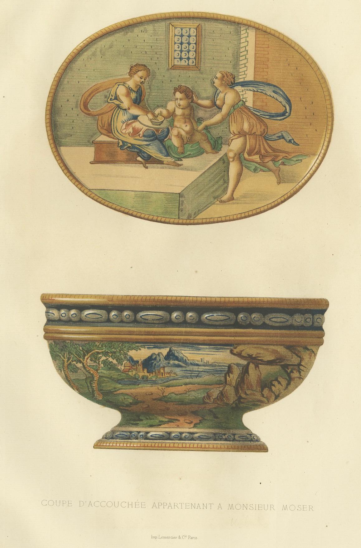 XIXe siècle Impression ancienne d'un coupe de Monsieur Moser par Delange '1869' en vente