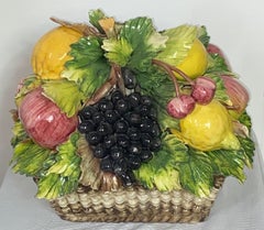 Italian Faience Porcelain Fruit Basket Capodimonte