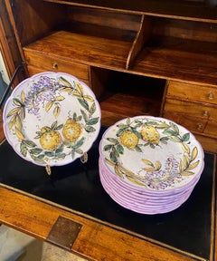 Assiettes à dîner en faïence italienne "Vietri" peintes à la main