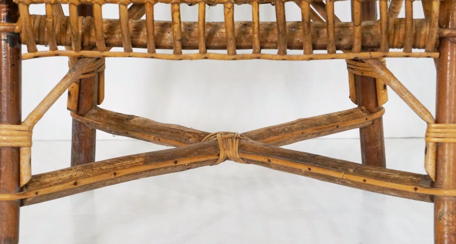 Italian Fan-Backed Arm Chairs of Rattan and Bamboo from the Mid-20th Century For Sale 10